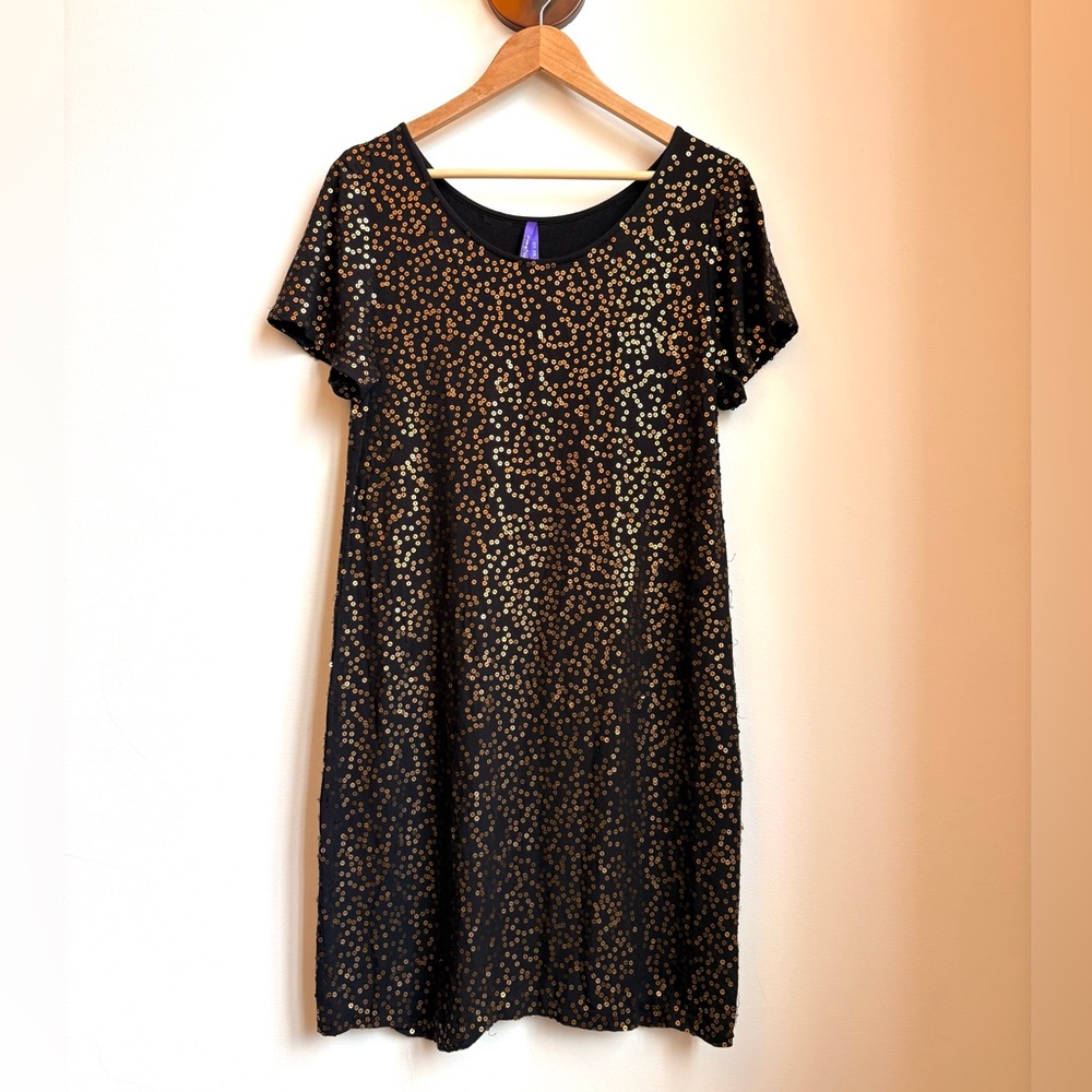 Seraphine Black Sequin Midi Dress with Dolman Sleeves